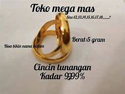 Cincin Emas 999 Berat 5 Gram